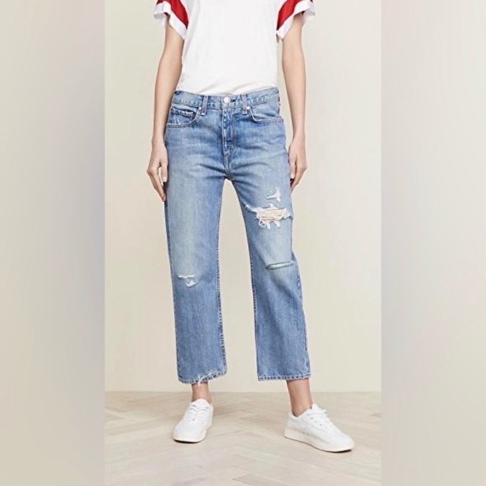 Rag‎ & Bone Distressed Boy Jean in Hel Blue Size 25